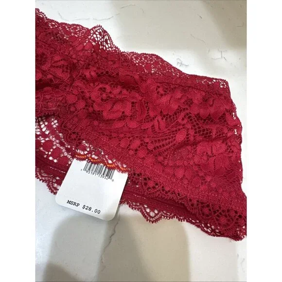 FREE PEOPLE Intimately Lacey Looks Bandeau Burgundy NWT Small - Picture 6 of 8